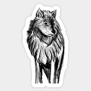 illustrated wolf Sticker